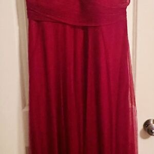 Ever Pretty Strapless Maxi Dress in Deep Red